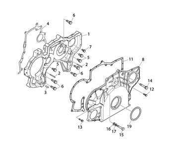 Engine Group - Timing Gear Case Diagram and Parts List for 080087-00  Briggs and Stratton Generator